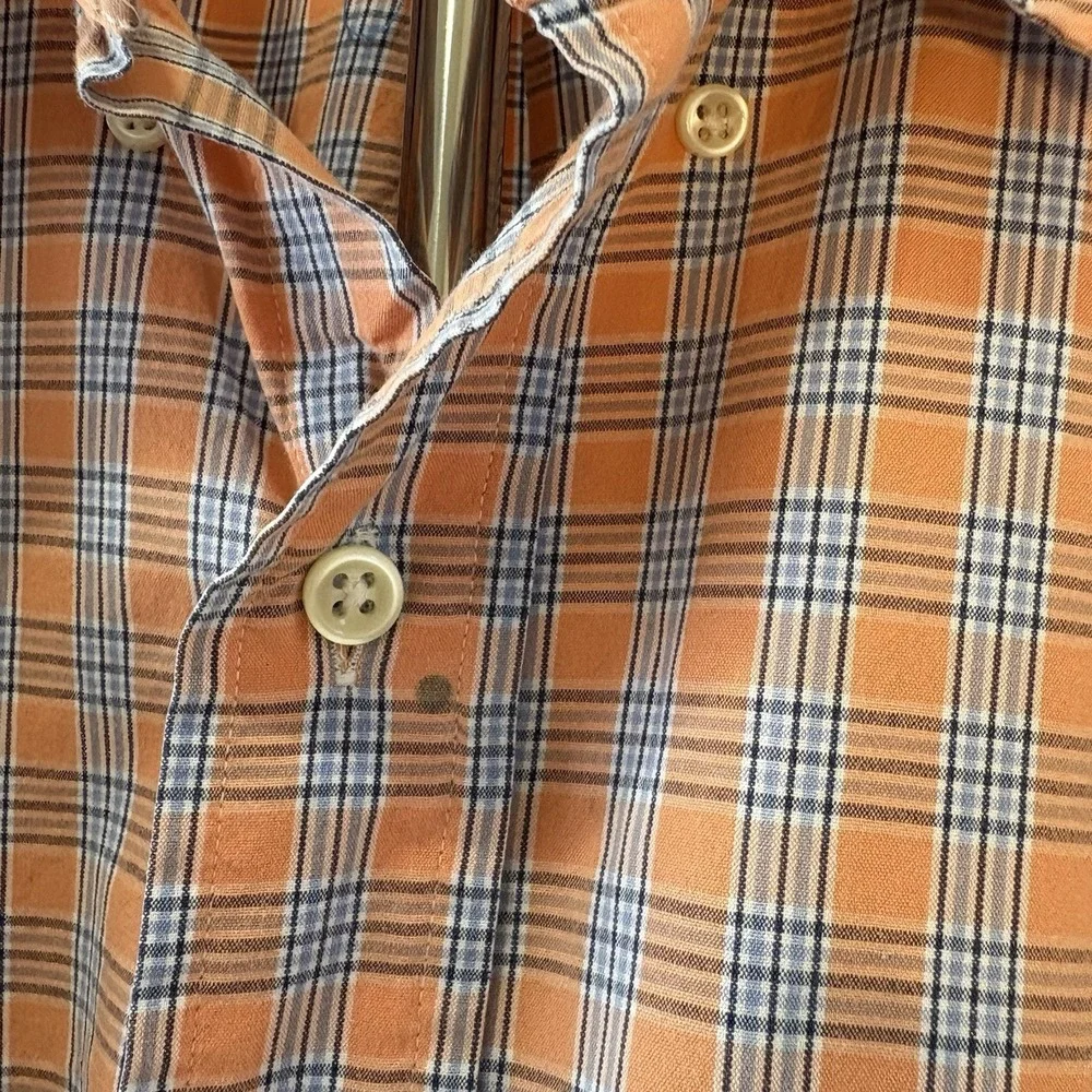 Polo Ralph Lauren Blake Coral Plaid Button Up Shirt Long Sleeve Mens Sz L *read*